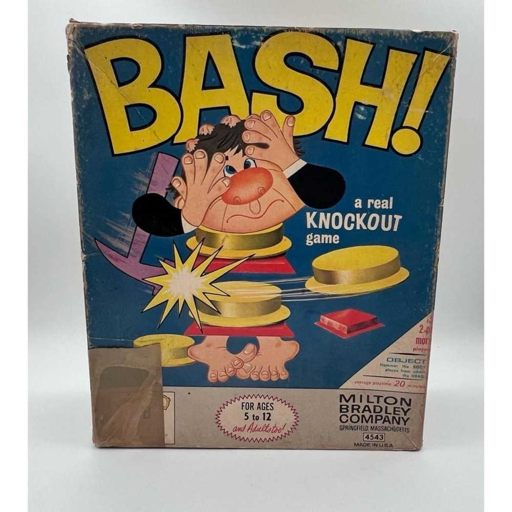 Vintage‎ 1965 Milton Bradley BASH! Game complete Knockout Hammer